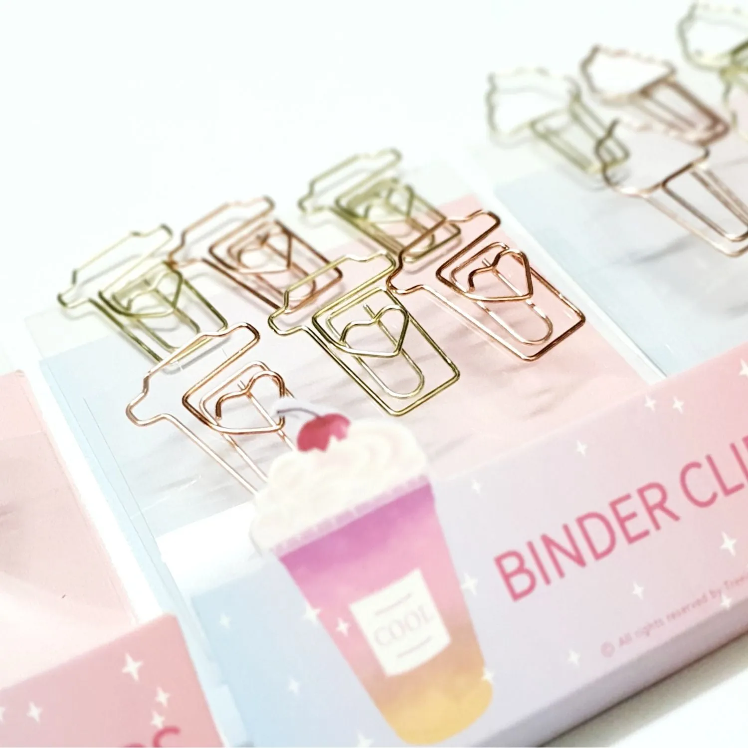 Binder Clips Gold & Rose Gold - Set of 6