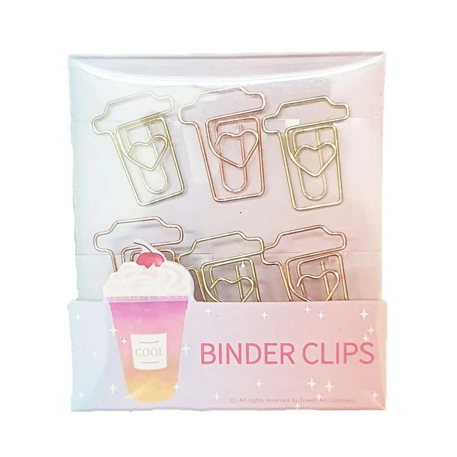 Binder Clips Gold & Rose Gold - Set of 6