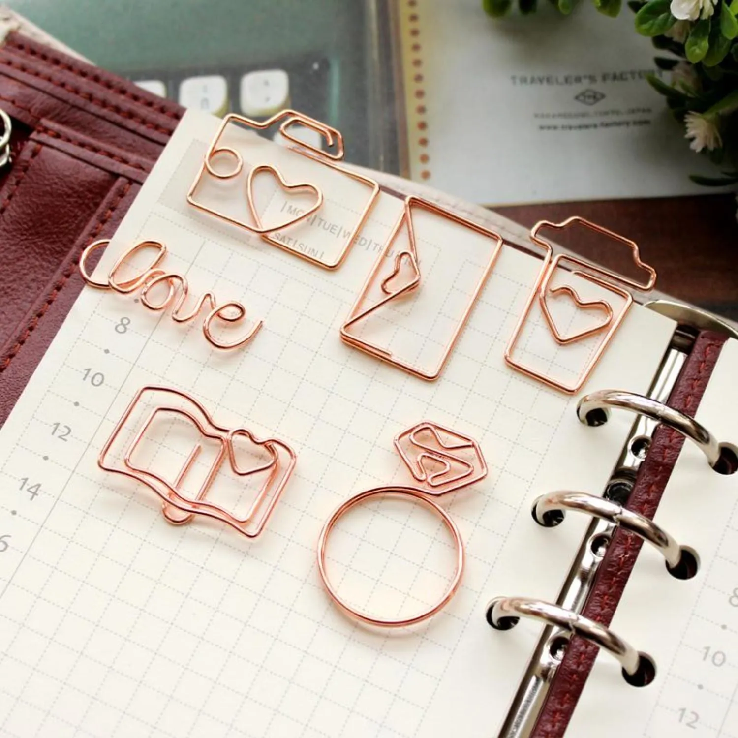 Binder Clips Gold & Rose Gold - Set of 6