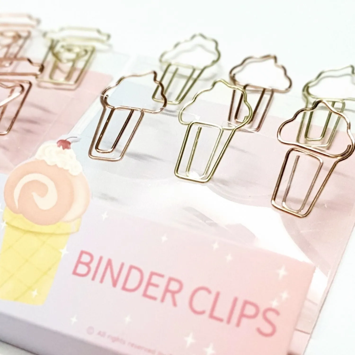 Binder Clips Gold & Rose Gold - Set of 6