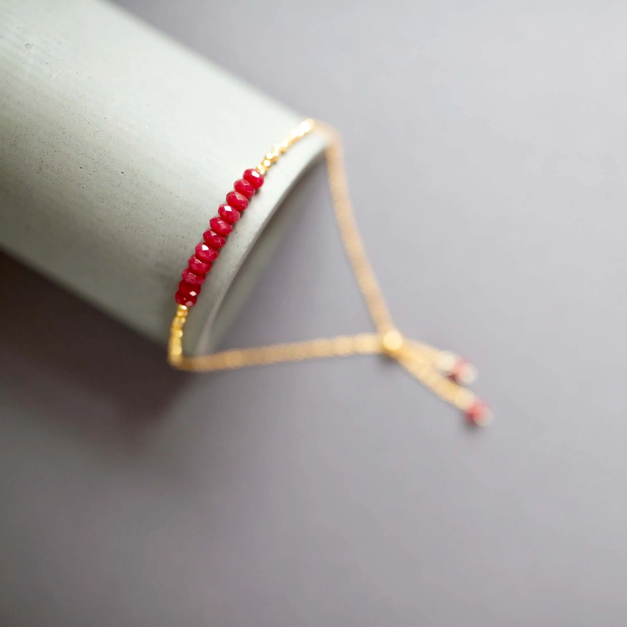 Bracelet Stacking Set: Green Amethyst and Red Jade