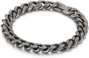 Bracelets for Boys Black, Link Bracelets Punk Stainless Steel Mens Bracelets Beads