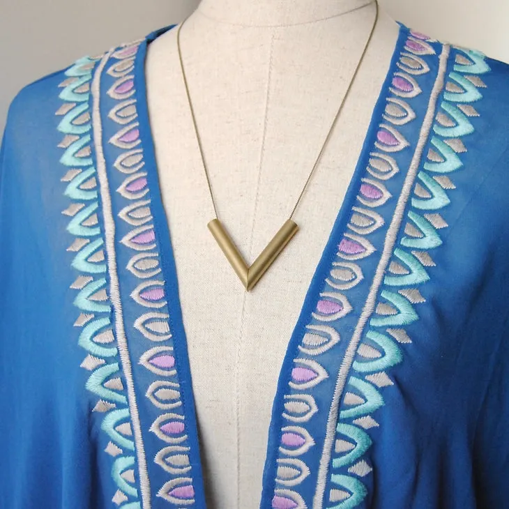 Brass V Necklace