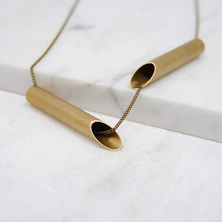 Brass V Necklace