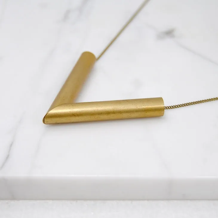 Brass V Necklace