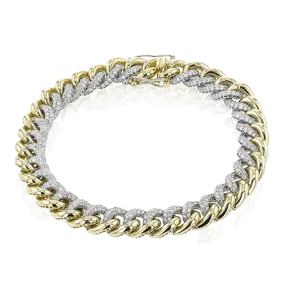 Chain Link Bracelet in 18k Gold with Diamonds