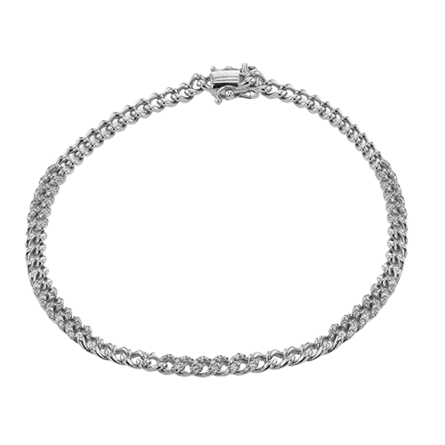 Chain Link Bracelet in 18k Gold with Diamonds