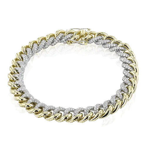 Chain Link Bracelet in 18k Gold with Diamonds