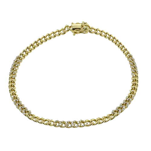 Chain Link Bracelet in 18k Gold with Diamonds