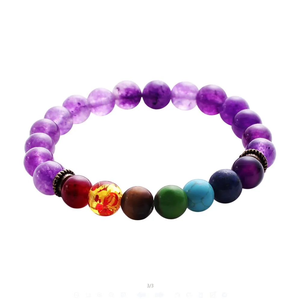 Chakra Mixed Stone Healing Mala Bracelet