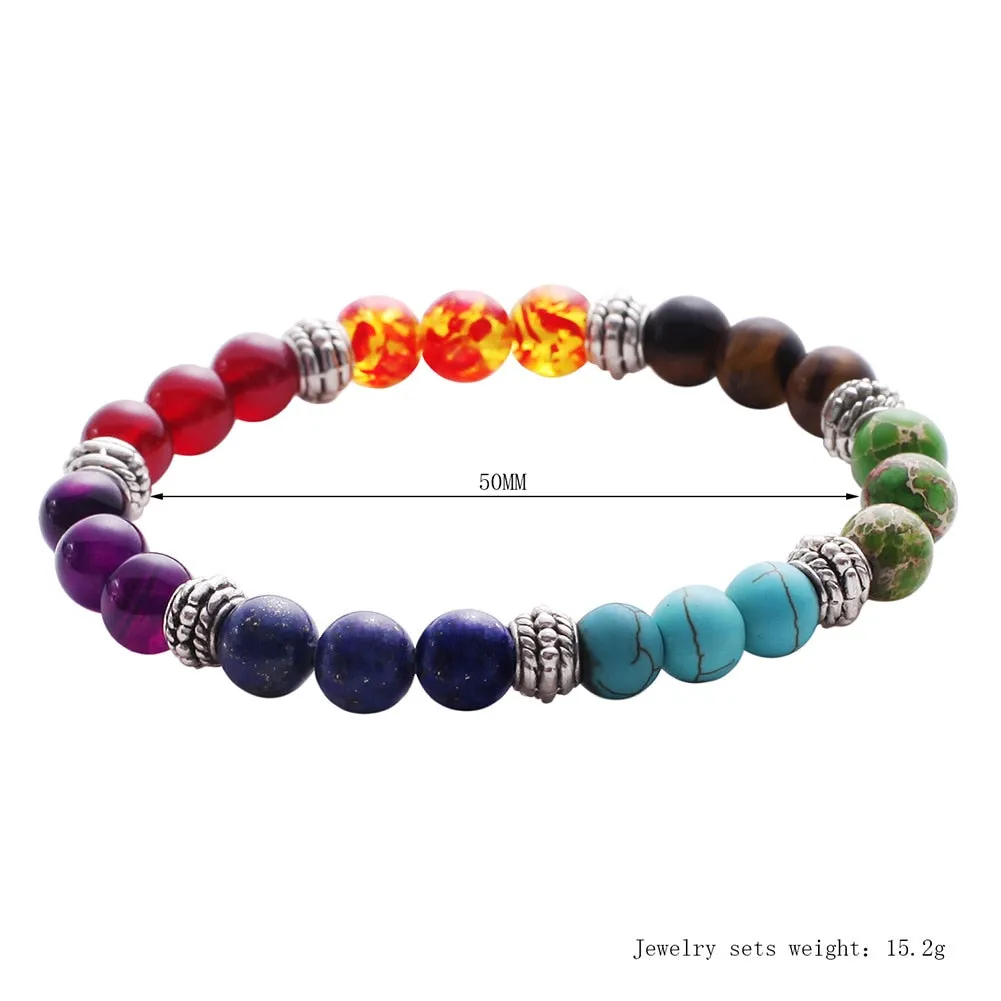 Chakra Mixed Stone Healing Mala Bracelet