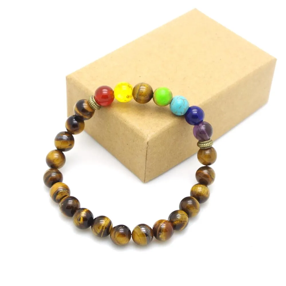 Chakra Mixed Stone Healing Mala Bracelet