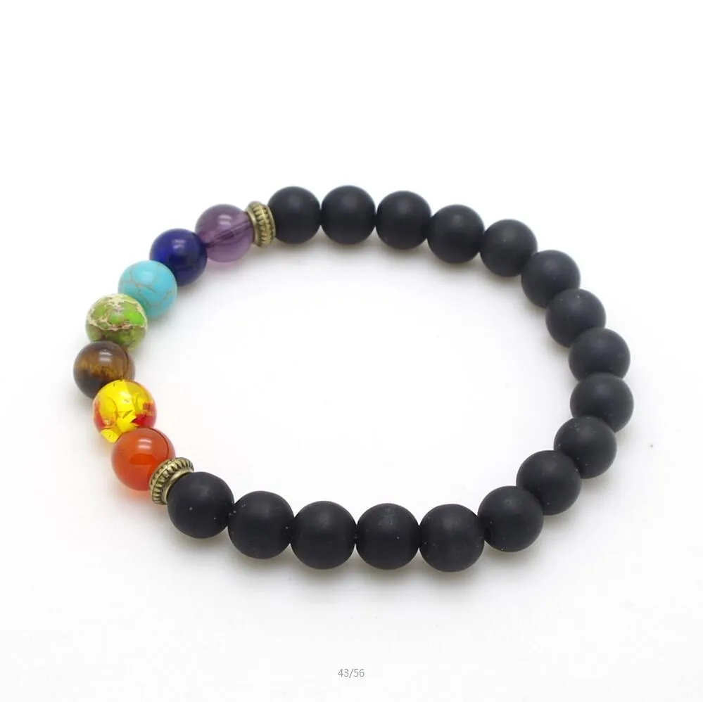 Chakra Mixed Stone Healing Mala Bracelet