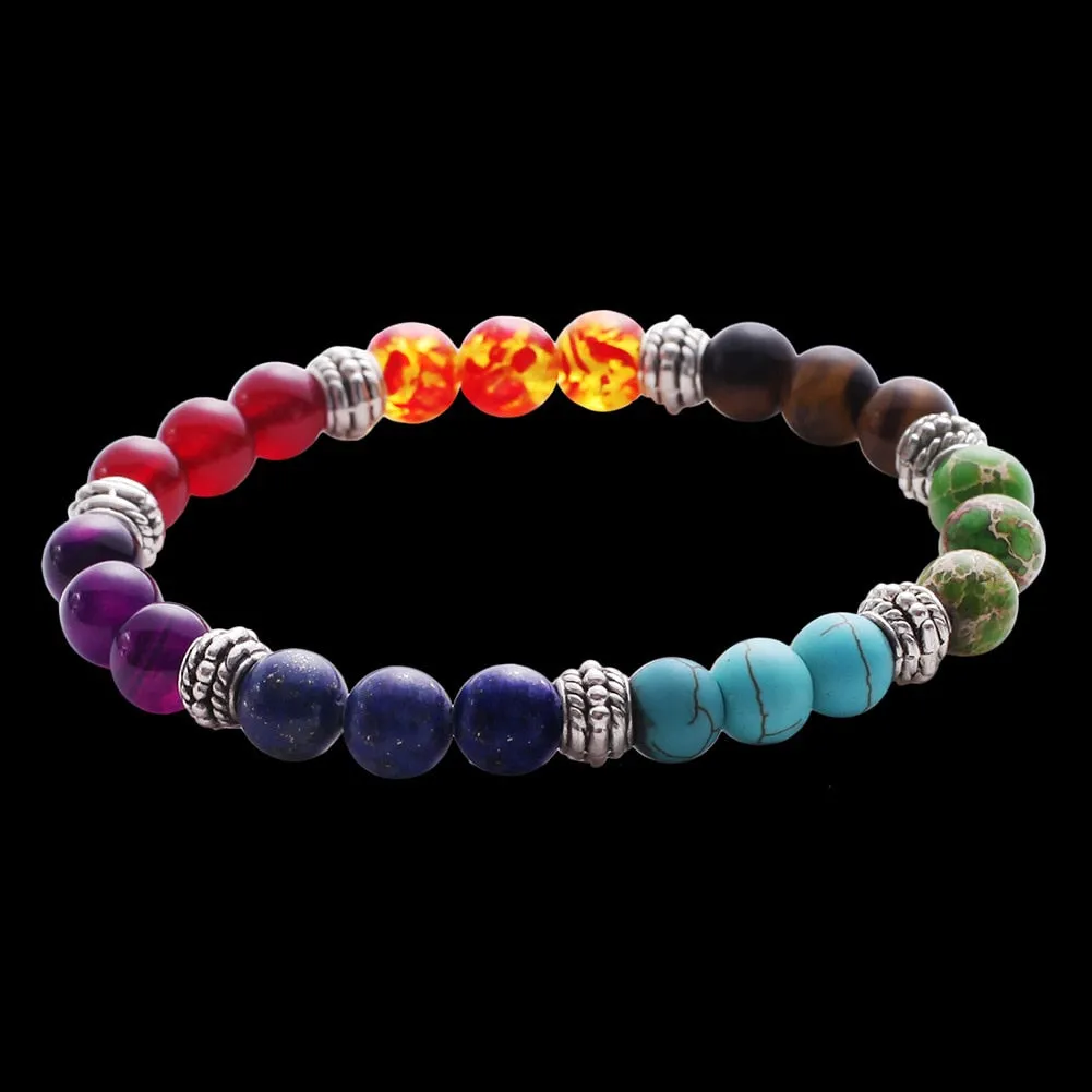 Chakra Mixed Stone Healing Mala Bracelet