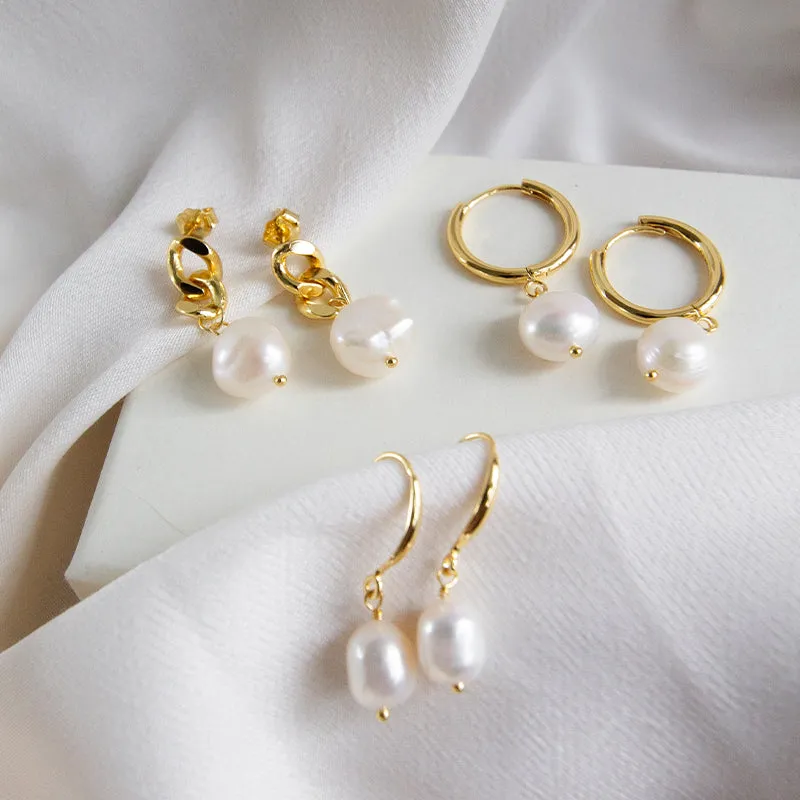 Classic Hoop w Freshwater Pearls