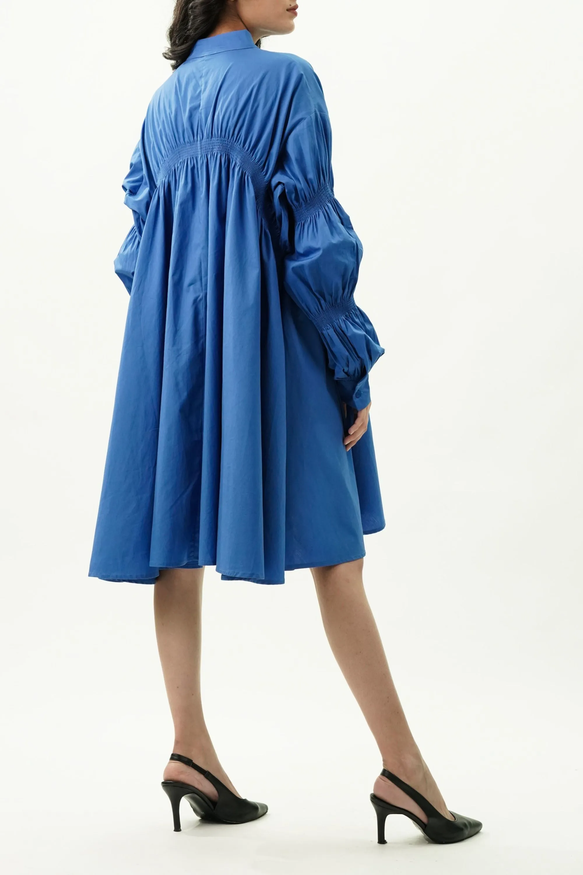 Cobalt Blue Shirried Dress