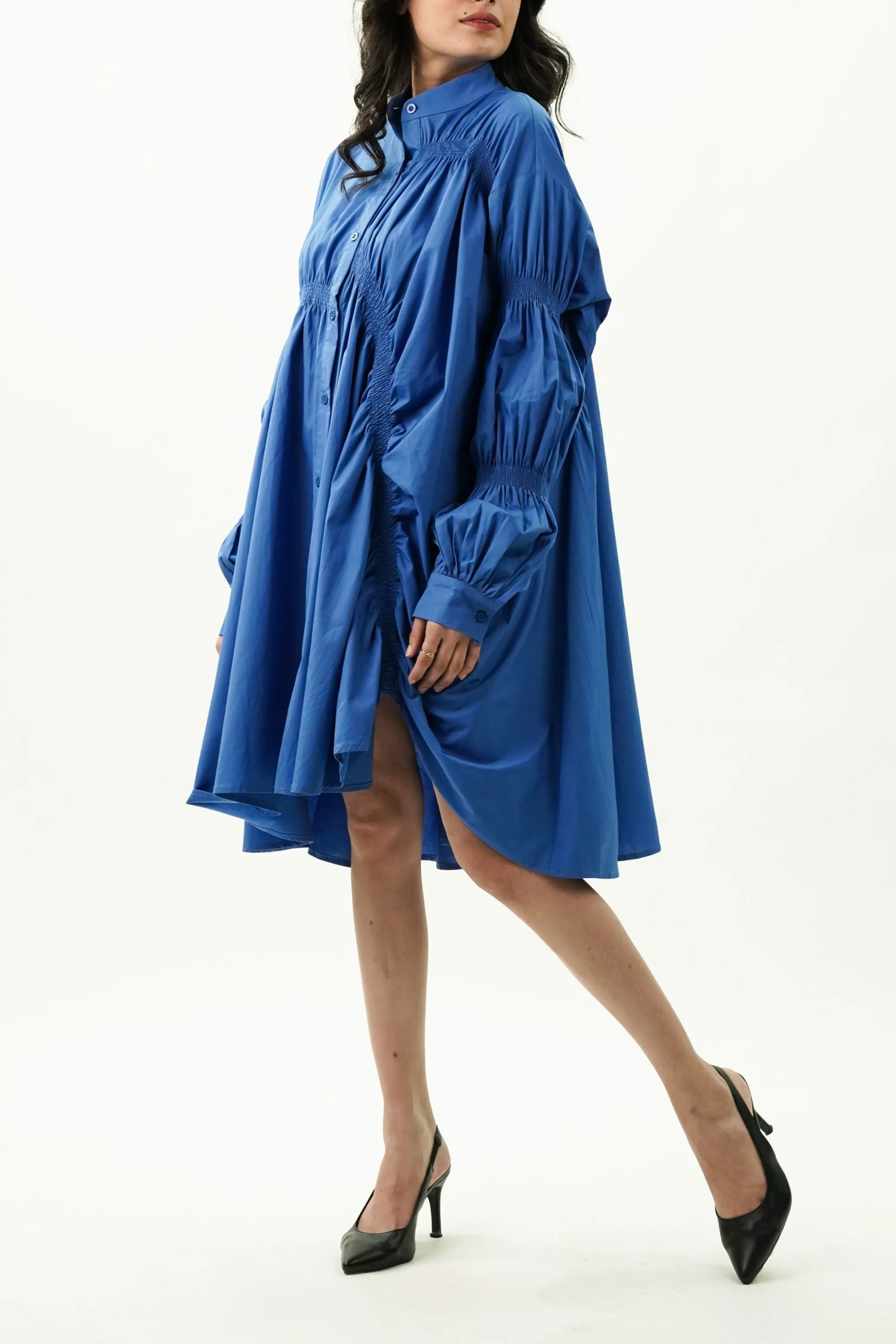 Cobalt Blue Shirried Dress