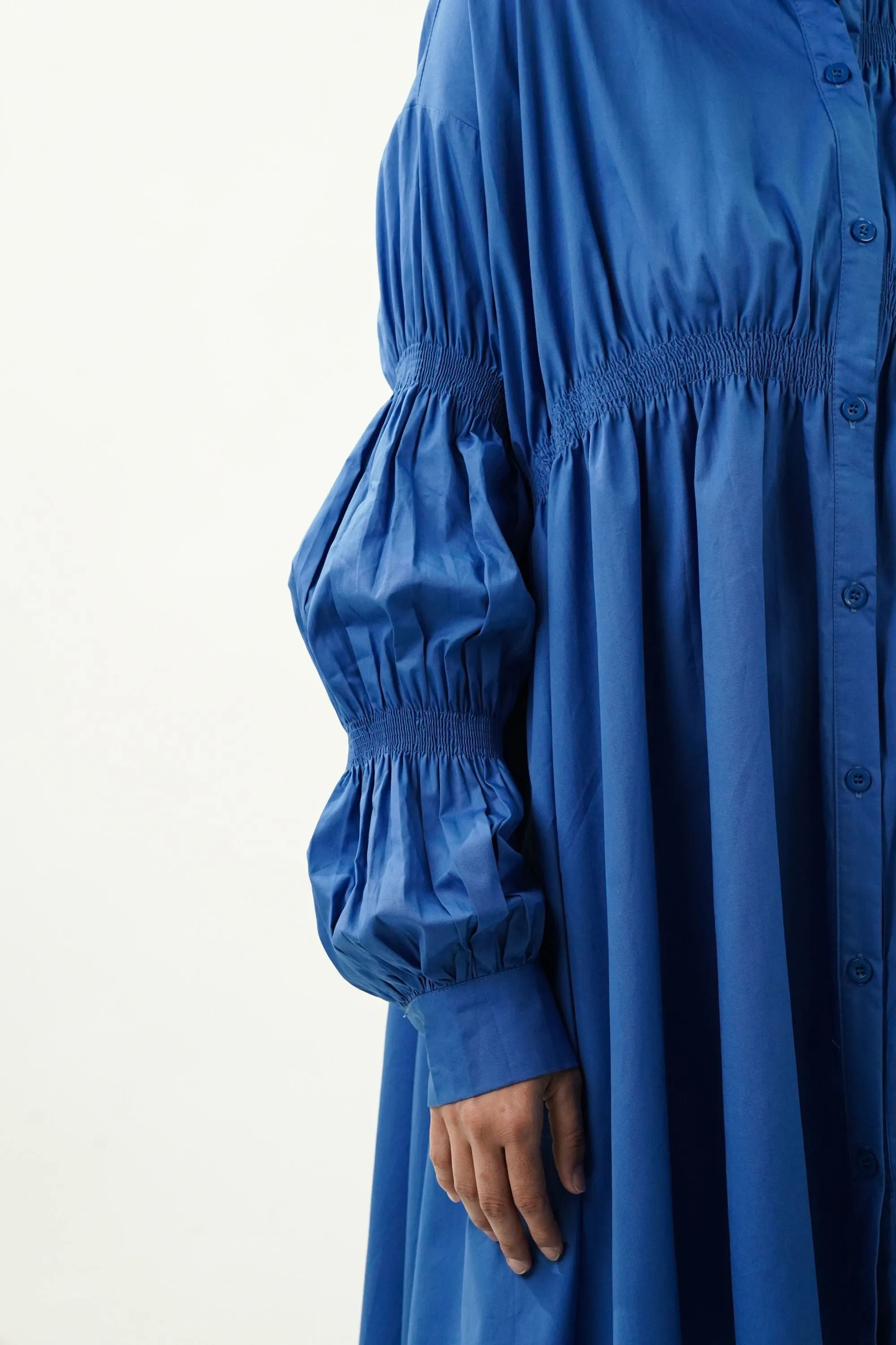 Cobalt Blue Shirried Dress