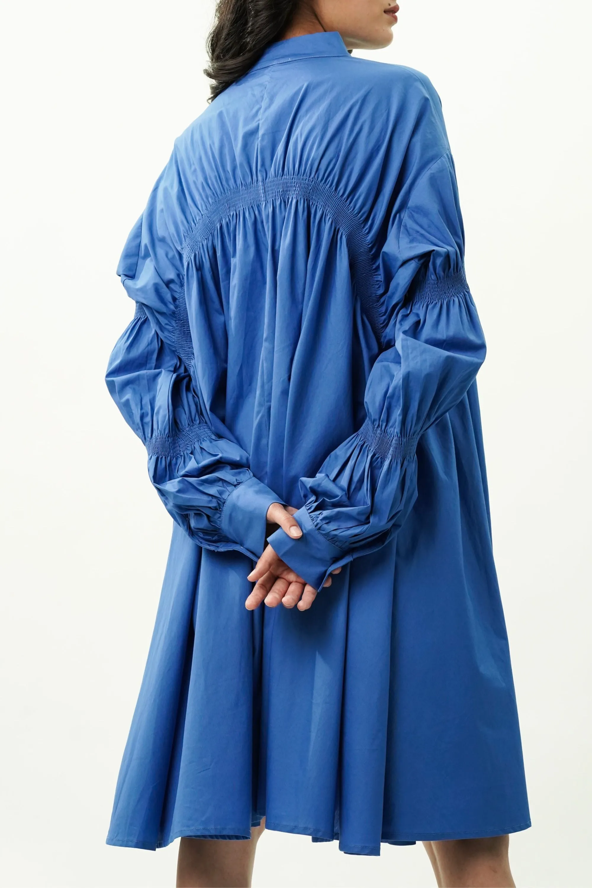 Cobalt Blue Shirried Dress