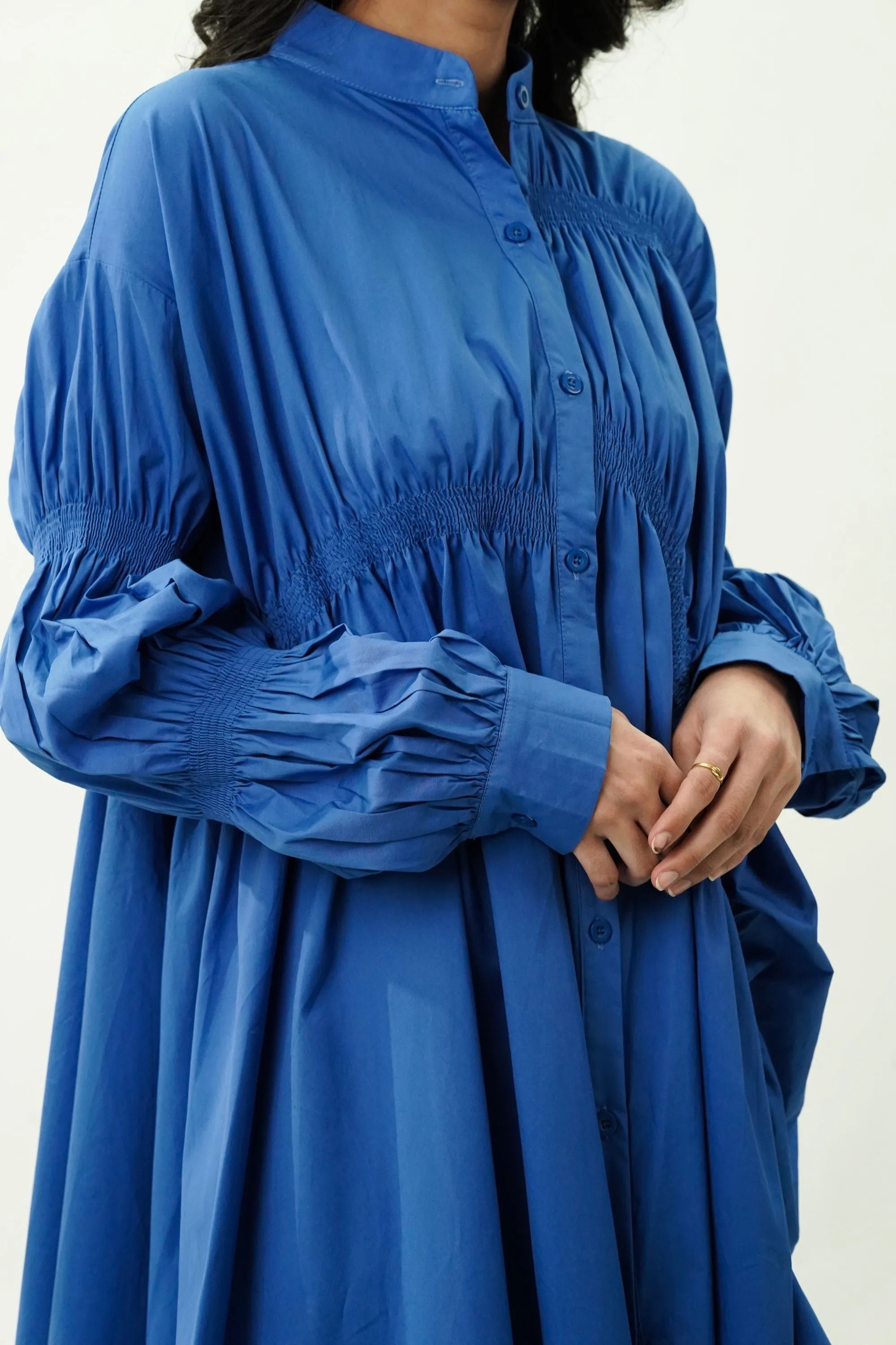 Cobalt Blue Shirried Dress