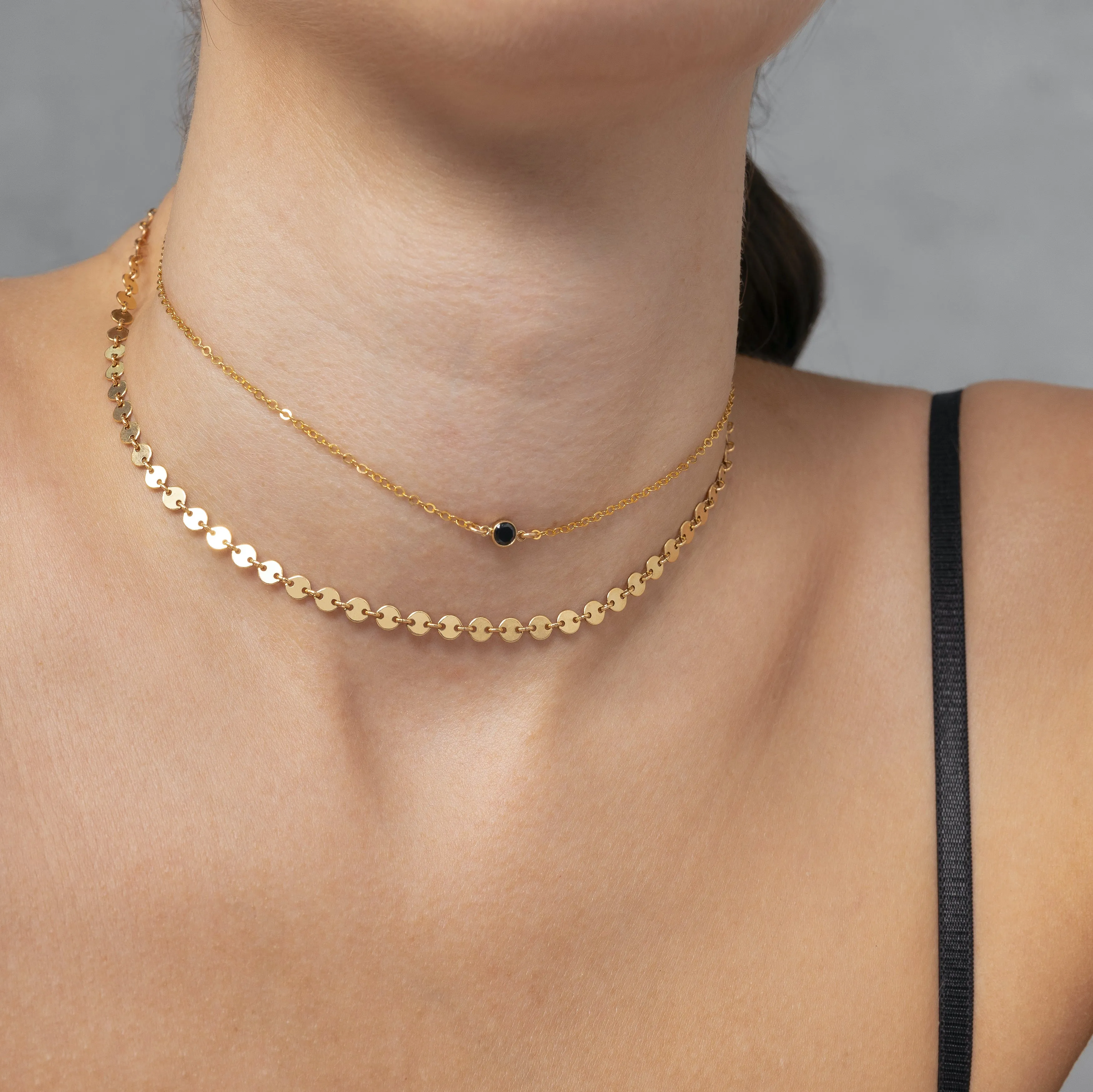 Coin Disc Choker Necklace