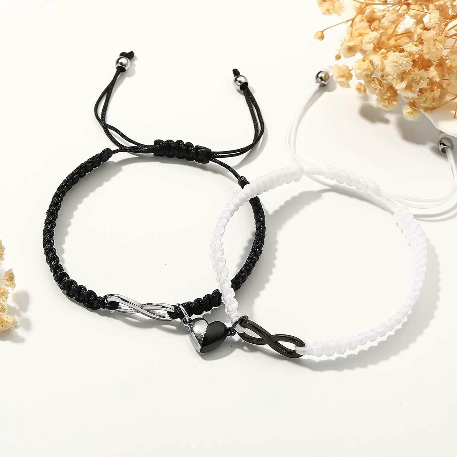 Couple Gifts Bracelets Matching Bracelets Adjustable Rope Bracelets for Couples Christmas Anniversary Valentines Gifts for Him HerBoyfriend Girlfriend Lovers Husband Wife