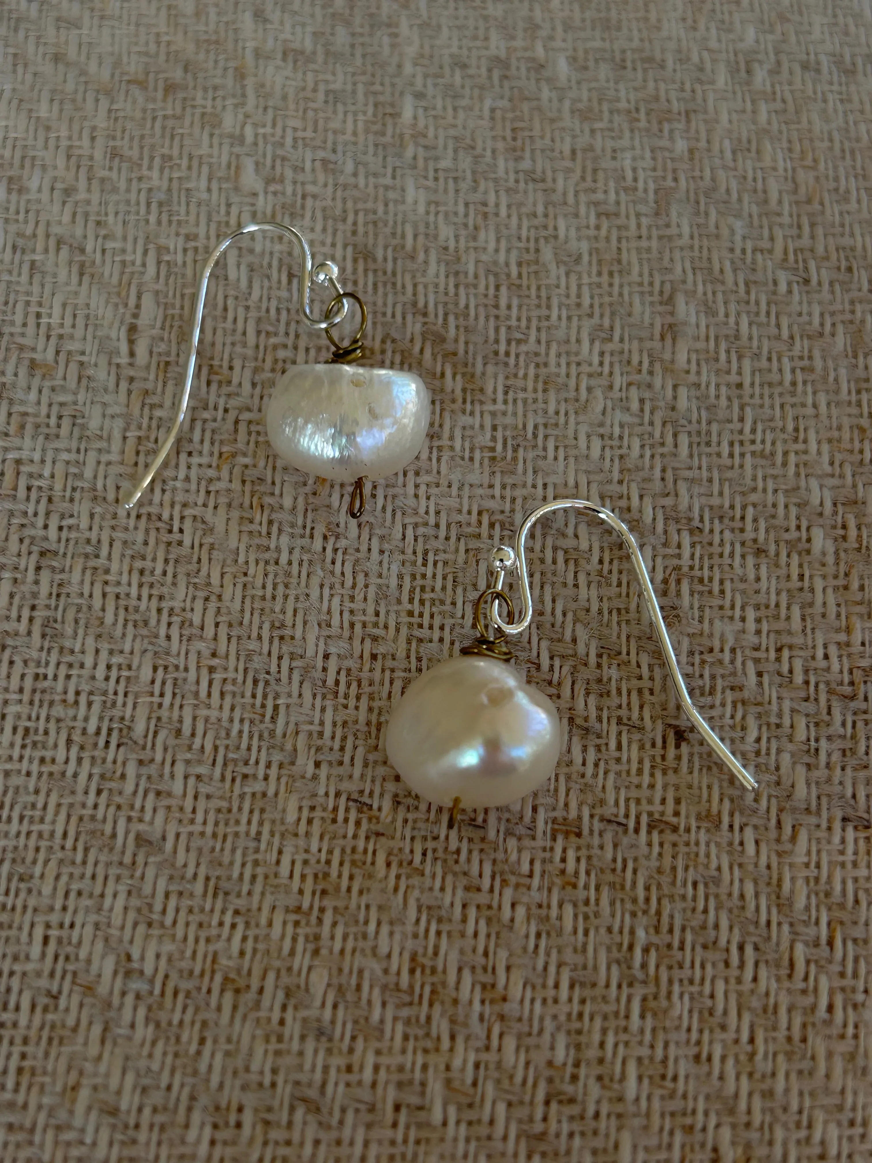 Cream Freshwater Pearl Earrings