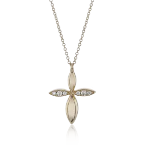 Cross Pendant Necklace in 18k Gold with Diamonds