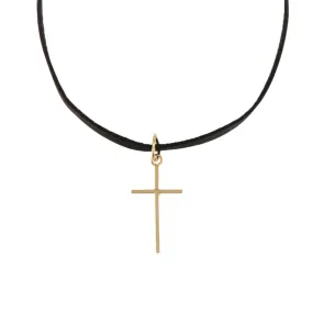 Cross Satin Ribbon Choker