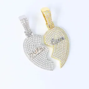 Custom Broken Heart Name Necklace