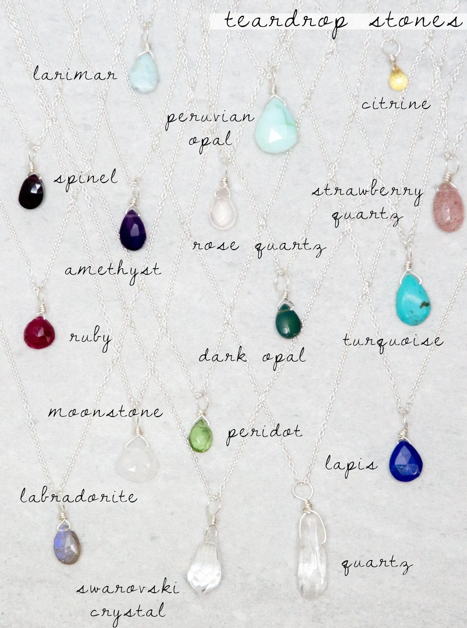 Custom Teardrop Necklace - Rose Gold