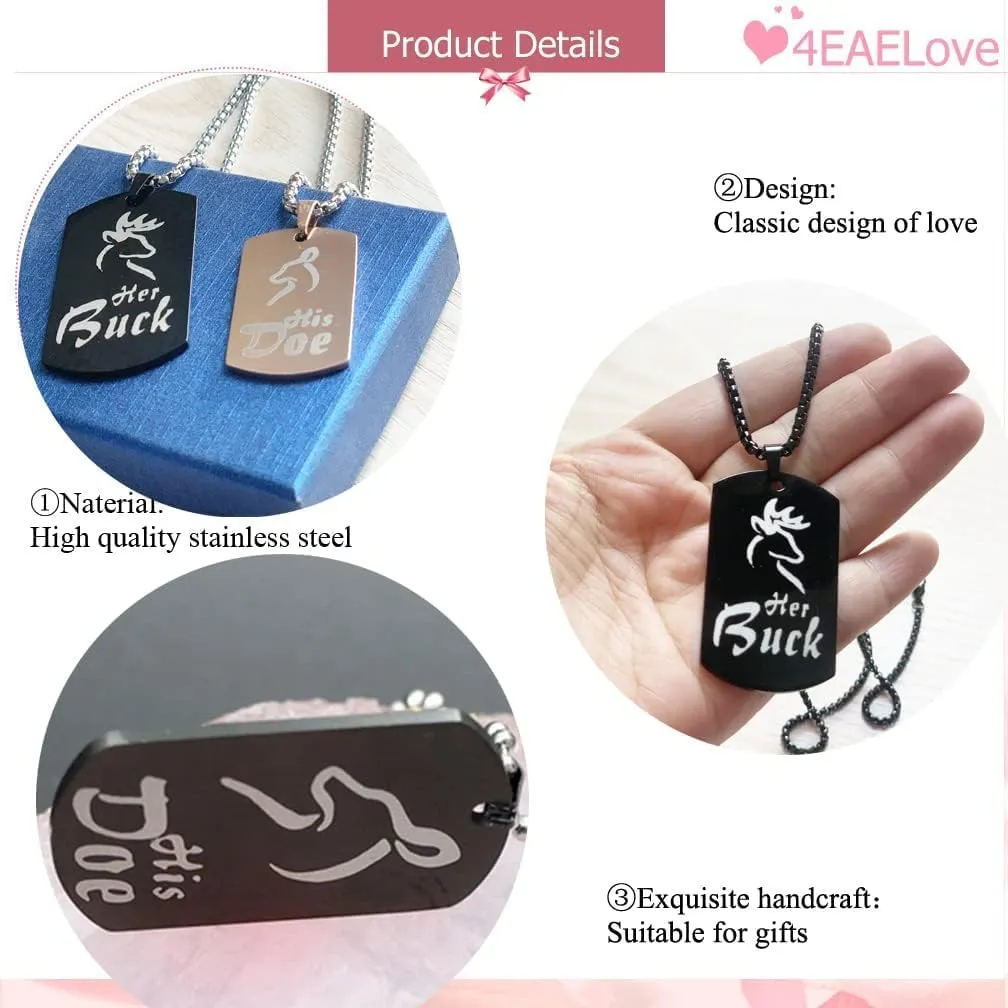 Customize Photo Dog Tag ID Couple Necklace Pendant Birthday Gift for Men and Women His & Hers Matching Jewelry Personalized Memorial Couples Pendant Titanium Stainless Steel Black Box Chain