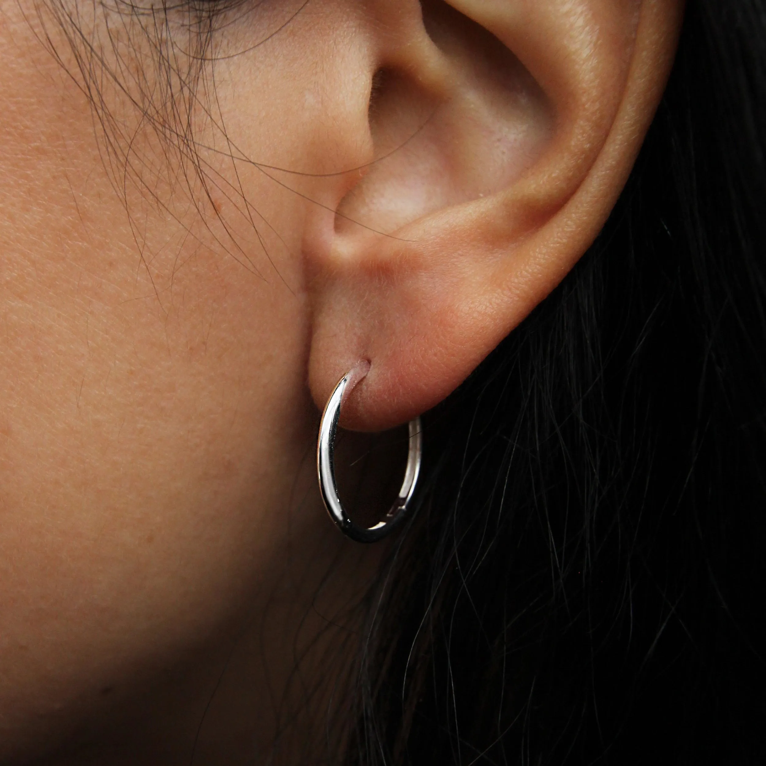 dagger large hoop silver