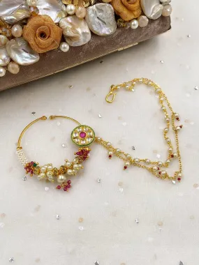 Designer Traditional Gold Plated Bridal Nath Nose Ring By Gehna Shop