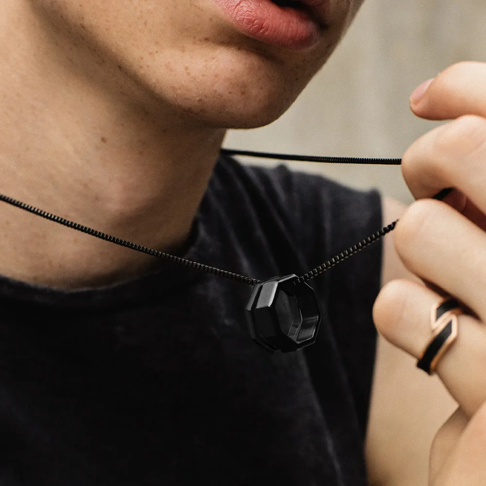Sure! Heres an optimized product title with modifiers for better clarity and appeal:

Elegant Double Okto Man Necklace - Stylish Greek-Inspired Design for Men