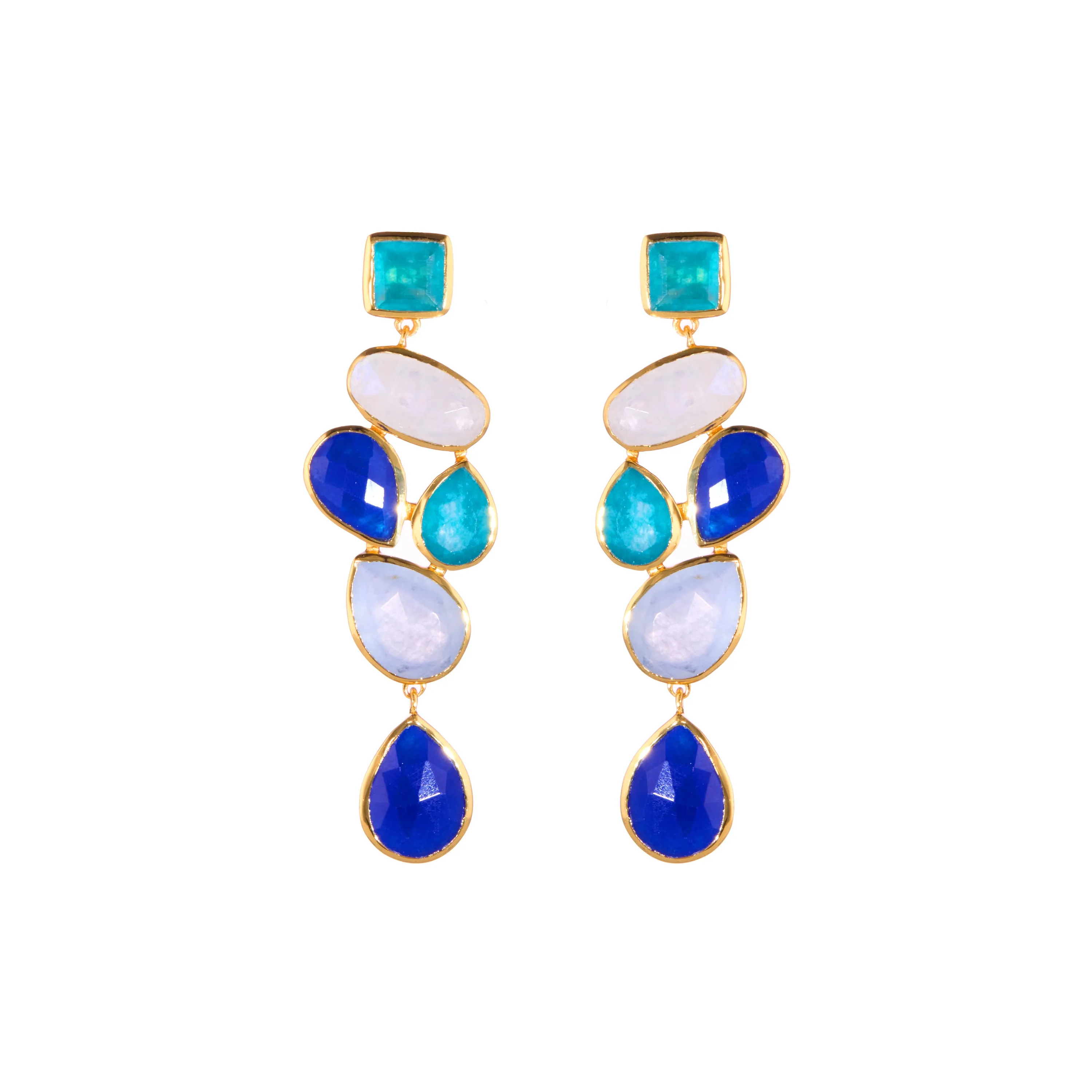 Earrings - Chandelier in Blues