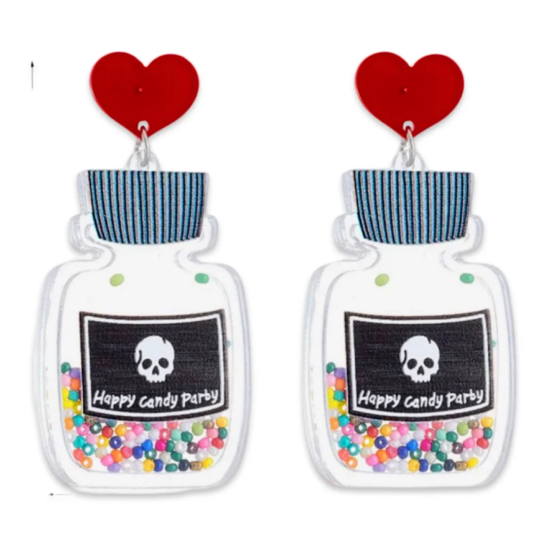 Earrings - Moving Happy Candy Party Bottle drops