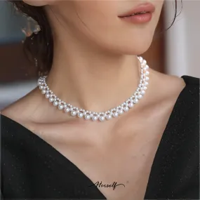 Elegant Braided Pearl Necklace