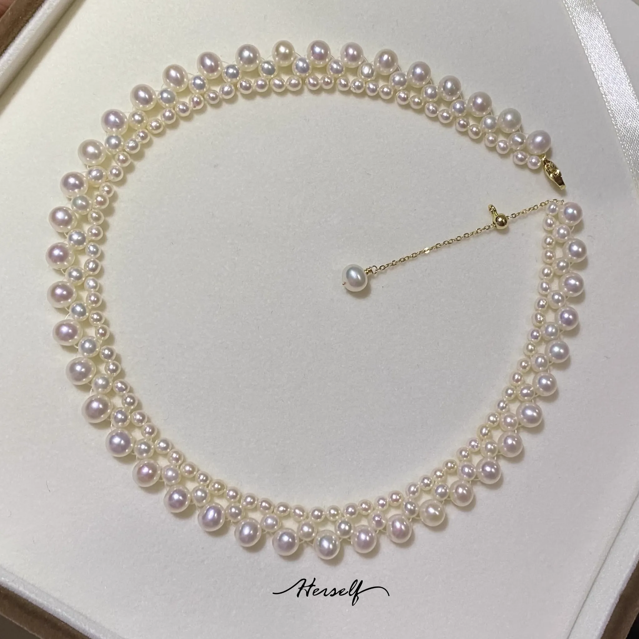 Elegant Braided Pearl Necklace