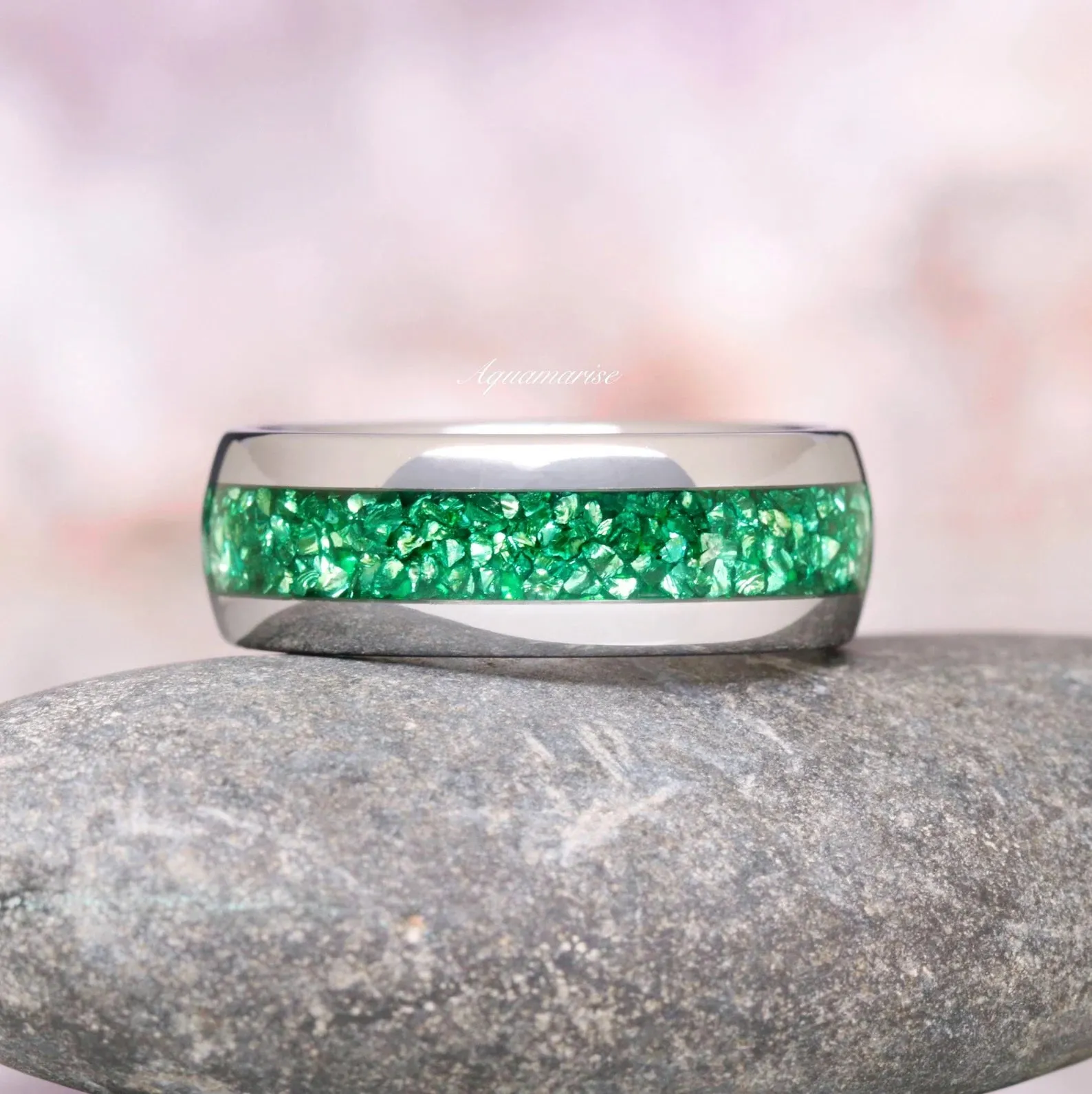 Emerald Leaf Couples Ring
