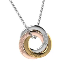 Engraved Interlocking Rings Necklace