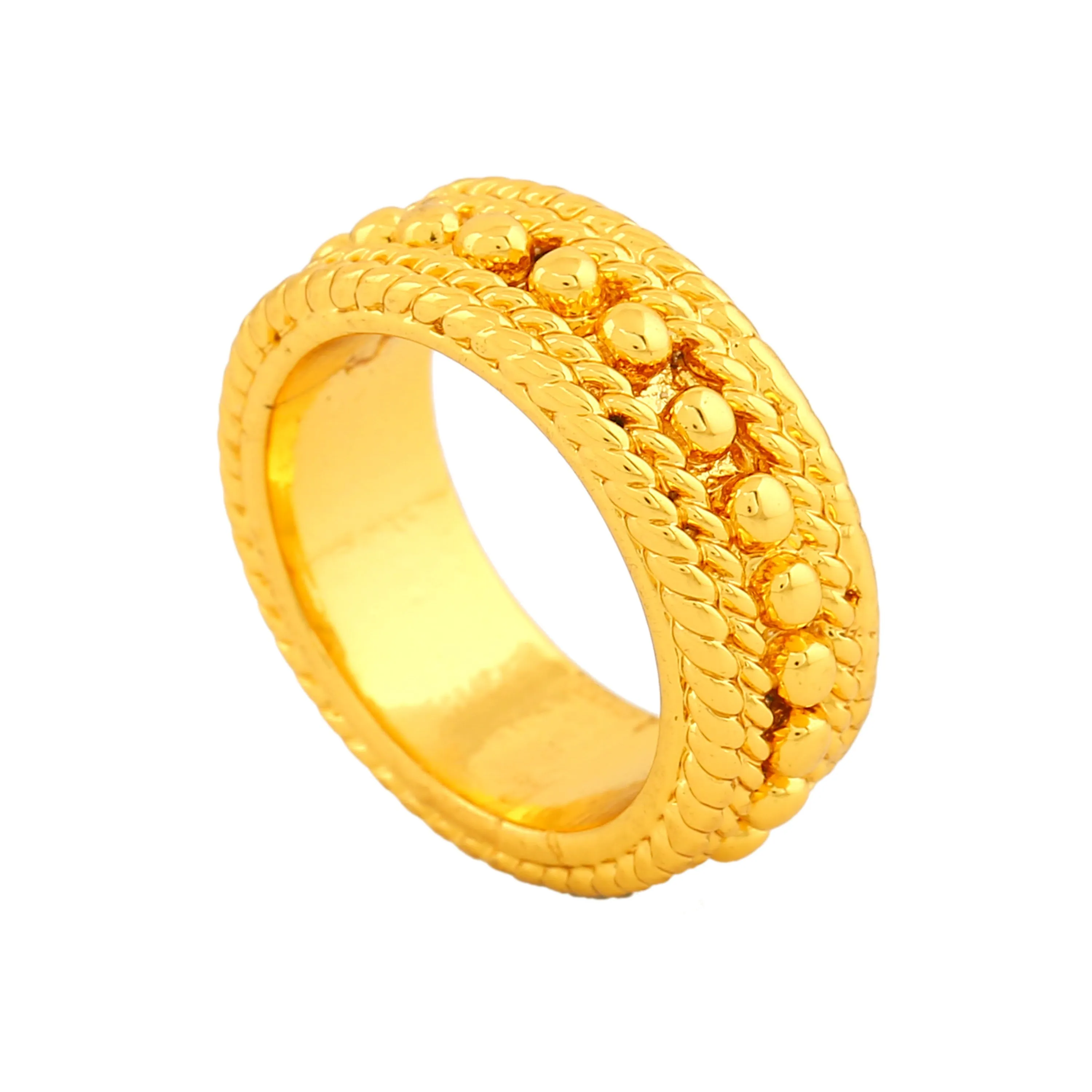 Estele Gold Plated Classic Patterned Finger Ring for Women
