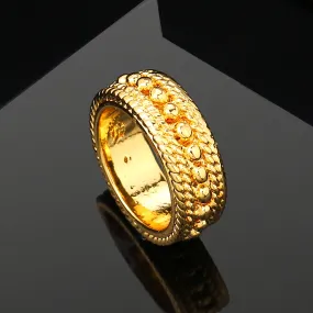 Estele Gold Plated Classic Patterned Finger Ring for Women