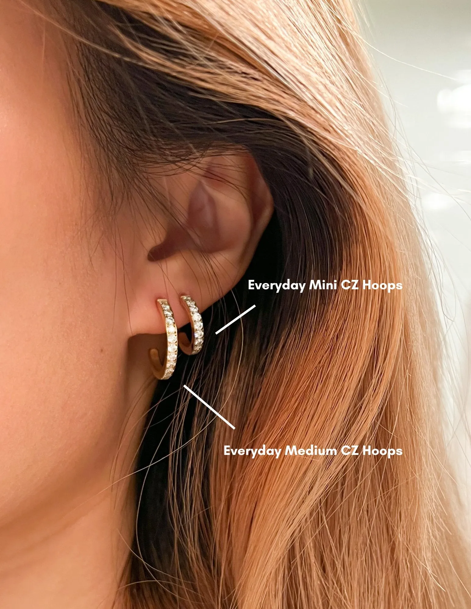 Everyday Medium CZ Hoops