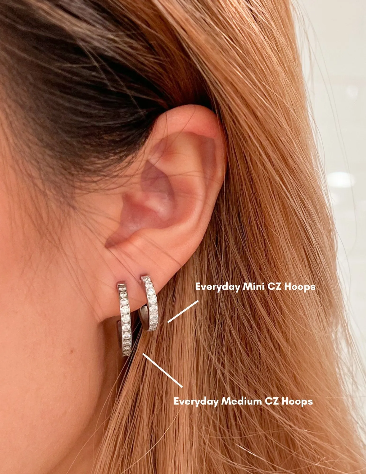 Everyday Medium CZ Hoops