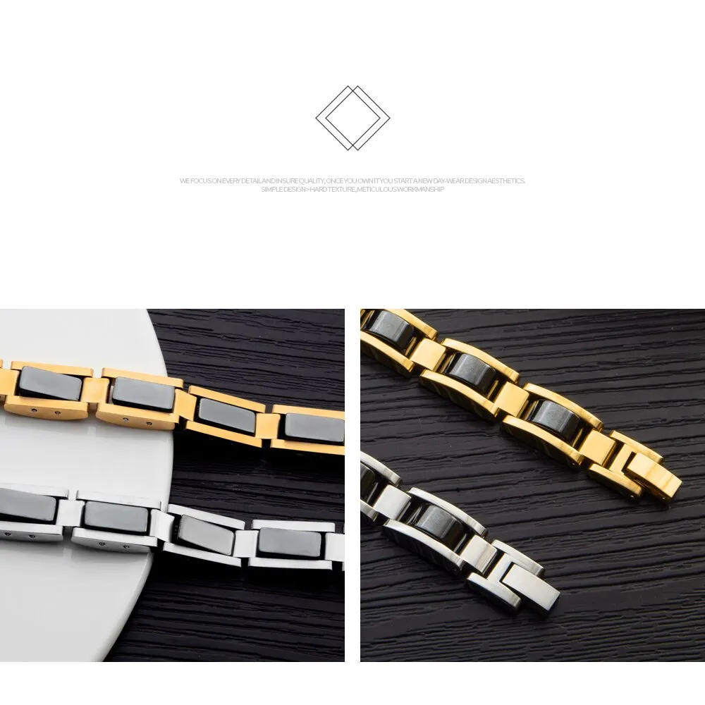 EyeYoYo Korean Fashion Bracelet Men's 316L Stainless steel Multiple Color Options Bracelet Domineering Thick Magnetic Jewellery