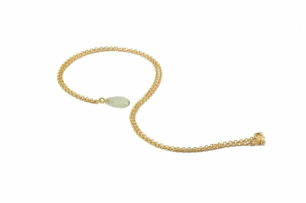 Faceted Drop and Coin Pendant Necklace in 24K Fair Trade Gold Vermeil