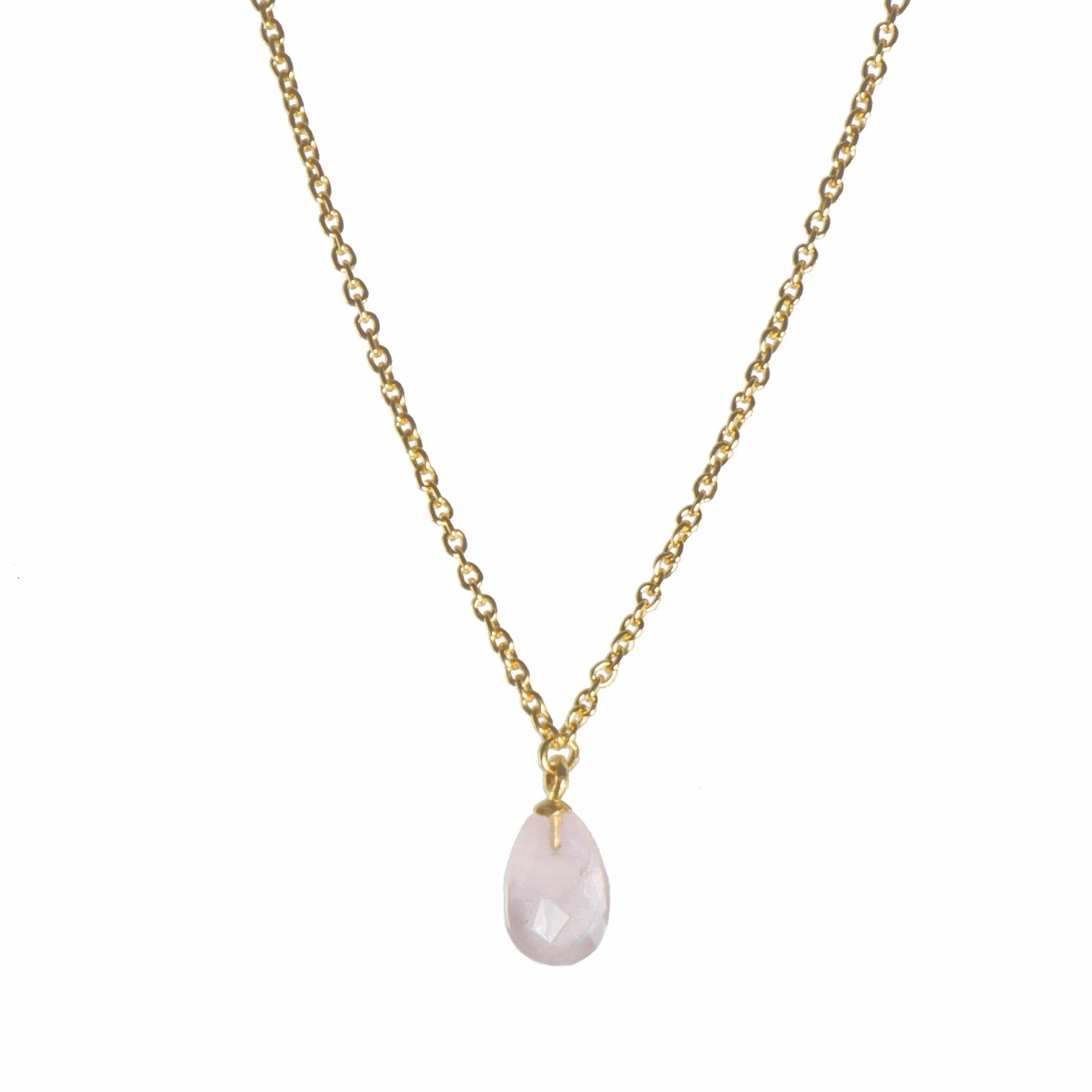 Faceted Drop and Coin Pendant Necklace in 24K Fair Trade Gold Vermeil