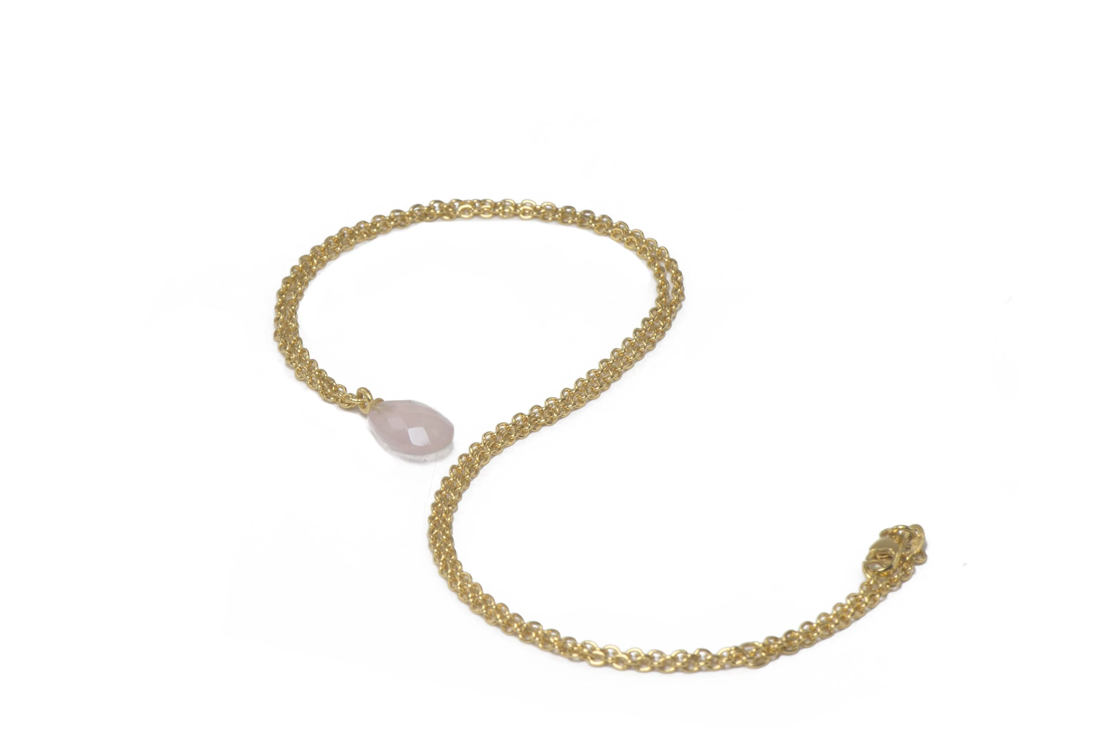 Faceted Drop and Coin Pendant Necklace in 24K Fair Trade Gold Vermeil