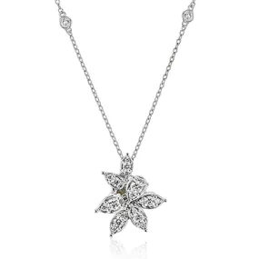 Fiore Pendant Necklace in 18k Gold with Diamonds